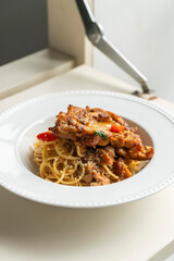 Italian food style chef restaurant sunny day pasta