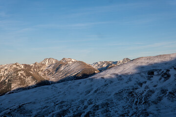 snow covered mountains