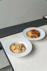 Italian food style chef restaurant sunny day pasta