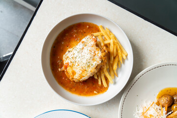 Italian food style chef restaurant sunny day pasta