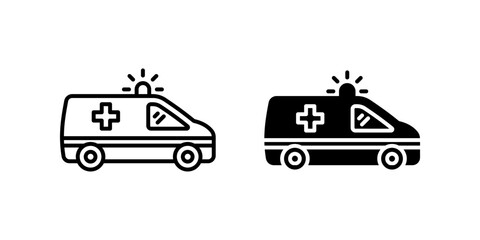 Ambulance icon set. for mobile concept and web design on white background