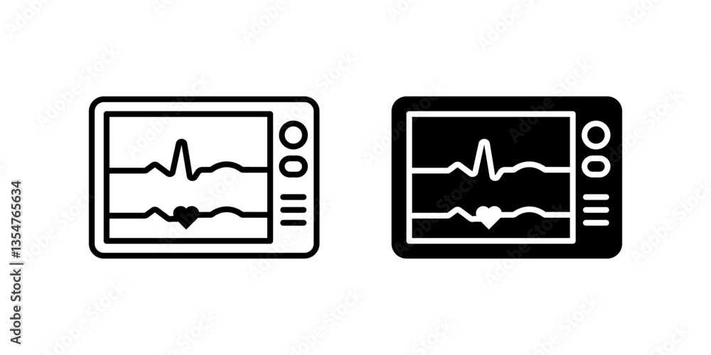 Poster electrocardiogram icon set. for mobile concept and web design on white background