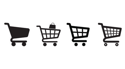 vector shopping cart icon  white background