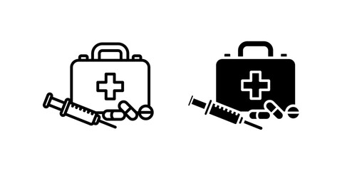 Fototapeta premium First Aid Kit icon set. for mobile concept and web design on white background