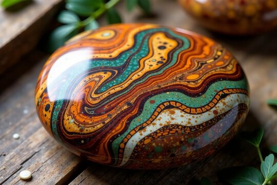 Elegant maligano jasper stone with unique swirls and earthy tones, natural, design, smooth
