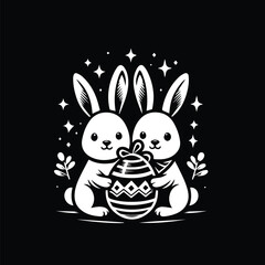 Easter Bunny SVG Design, Bunny Art Vector