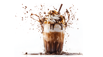 A chocolate drink with whipped cream