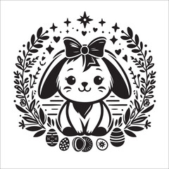 Fototapeta premium Easter Bunny SVG Design, Bunny Art Vector