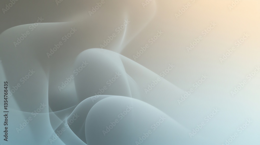 Aufkleber abstract background with smooth shapes and light pastel color gradient