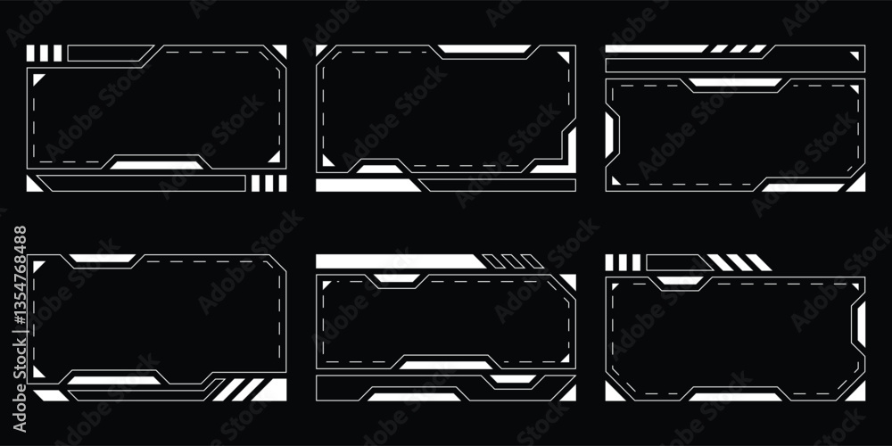 Poster sci-fi futuristic hud dashboard display virtual reality technology screen. user interface set. stati