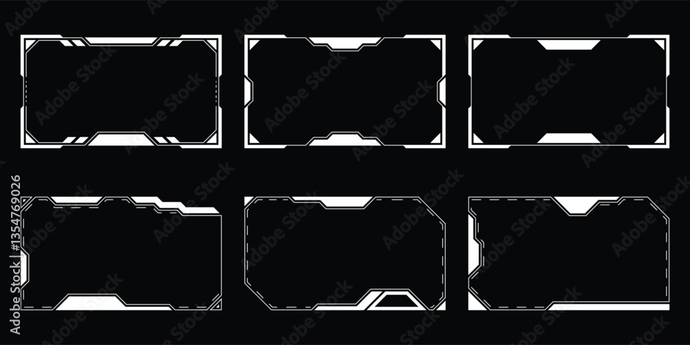 Poster sci-fi futuristic hud dashboard display virtual reality technology screen. user interface set. stati