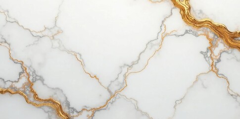 Luxurious white and gold marble surface with intricate veining, stone, intricate, elegant