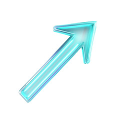 Light blue arrow. transparent background. Concept. 