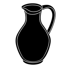 Timeless Elegance: A monochrome depiction of a classic pitcher, embodying simplicity and grace in its form and design.