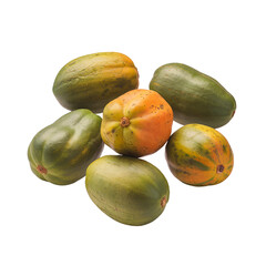 Fresh Papayas .Tropical Fruit on transparent background
