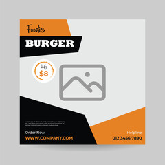 Food social media post template. Set of Editable square banner template design for food post. Suitable for Social Media Post restaurant and culinary.