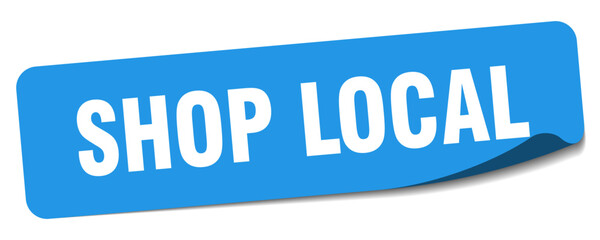 shop local sticker. shop local label