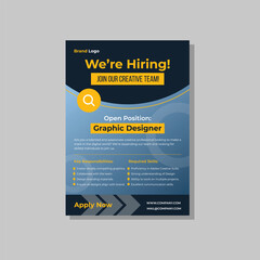 Creative job poster Template. Job hiring poster, flyer, or post. We are hiring leaflet or brochure. Recruitment advertising template. Recruitment Poster Design