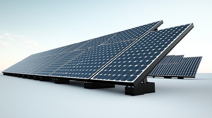 A solar panel isolated against a solid white background