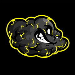 Electrify Your Brand, Angry Cloud Face Mascot