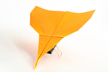 Paper airplane made of paper. Origami. Paper crafts