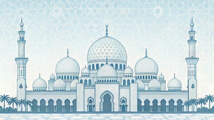 Obraz premium Soft Blue and White Geometric Halftone Pattern for Modern Backgrounds