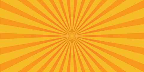 Comic radial background. Yellow Comics rays background. Vector summer backdrop illustrations.