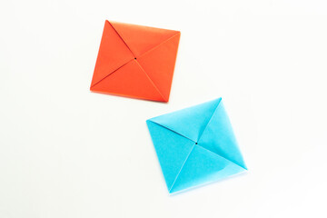 Paper envelope made of paper. Origami. Paper crafts