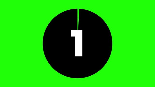 5-Second Countdown Timer Video with Green Background