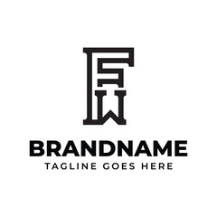 Letters FW Monogram Logo, suitable for any brand with FW or WF initials