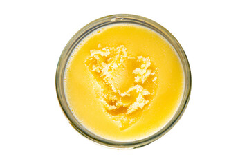 Ghee butter or clarified butter delicious gourmet food background on the table rustic food top view copy space keto and paleo diet vegetarian and vegan food
