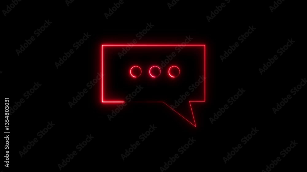 Aufkleber representing text or communication concept animation chatting or messaging ,animated neon line massa