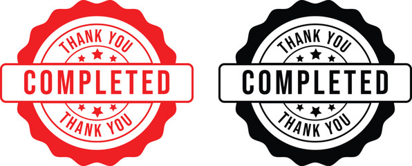 Completed stamp sign. Stamp with the words completed. Modern stamp isolated. Stamp sign vector.