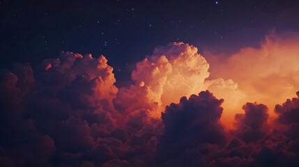 Celestial clouds in the sky