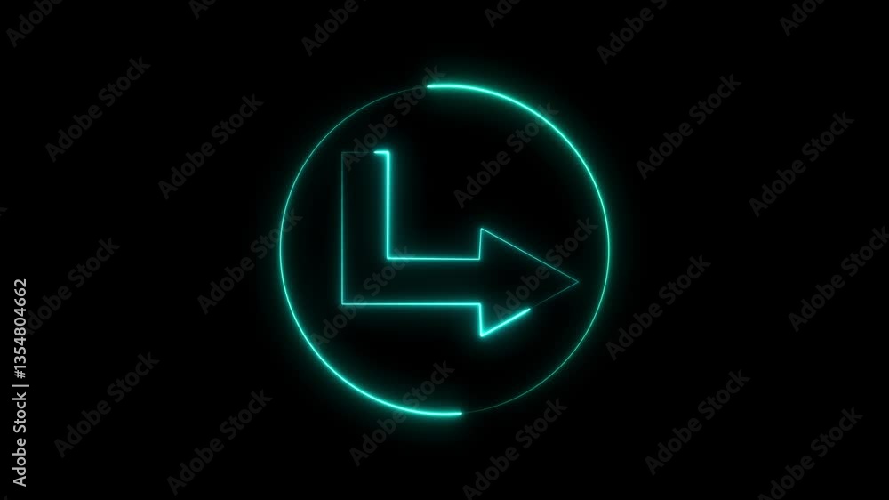 Poster glowing neon animation directional arrow loading animation, arrow swipe animation, navigation direct