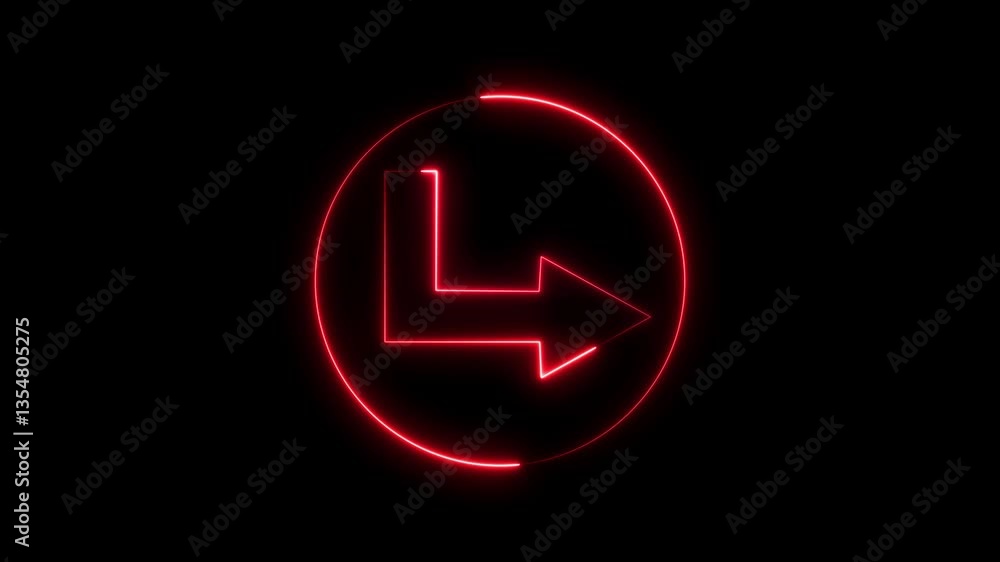 Poster glowing neon animation directional arrow loading animation, arrow swipe animation, navigation direct