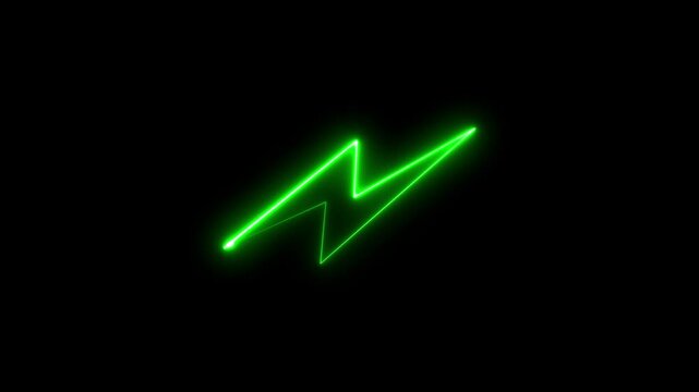 Charging icon, power icon and battery charging electronic technology icon neon line concept Flash neon power charging icon eon lightning bolt, glowing sign.