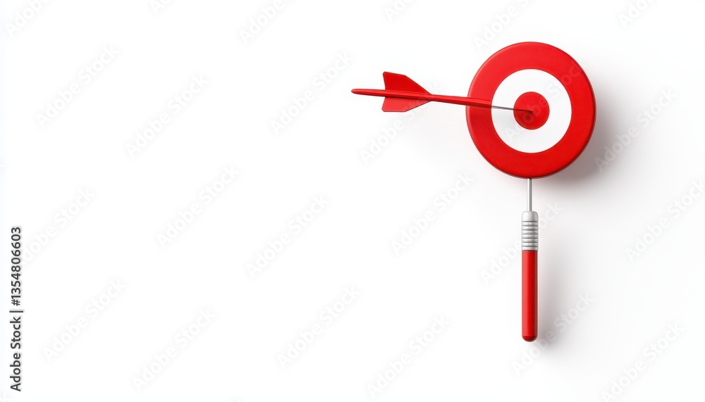 Poster a red target with an arrow pointing at the bullseye symbolizes focus and precision in business goals