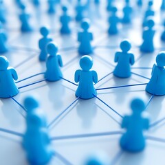 Small blue figures connected together by a network of lines