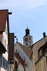 Blick in die Altstadt von Blaubeuren in Baden-Württemberg	