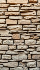 Fototapeta premium Horizontal rustic stacked stone wall texture Background image, rural, stone texture, architecture