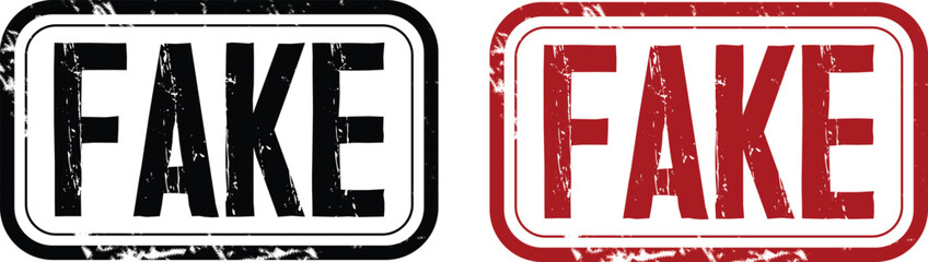 Fake stamp with grunge texture. Stamp with the words fake. Grunge retro stamp isolated. Stamp sign vector.