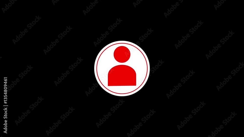 Poster profile with check mark icon. user account accepted symbol. profile icon animation with tick mark.