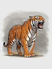 Obraz premium tiger roaring