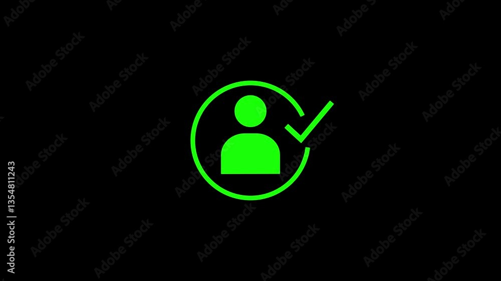 Poster check icon for your project.user, person, add user, identity verification symbol and man icon with c
