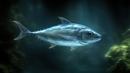 Underwater Majesty: A Glimpse of a Silver Tuna in its natural habitat