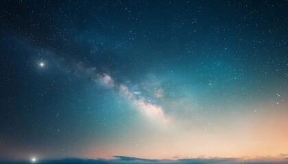 Naklejka premium Milky Way Galaxy Night Sky Landscape.
