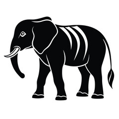 Obraz premium elephant silhouettes elephant icon illustration silhouette of a small elephant Vector head of mascot elephant head isolated on white Herd of elephants walking in line vector silhouette illustration