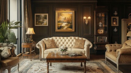 Fototapeta premium Classic Living Room Interior Design