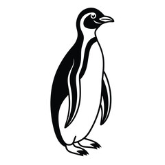 Naklejka premium Penguins Vector Silhouette penguin on white Vector illustration of penguin isolated on white background. and Penguin Collection 